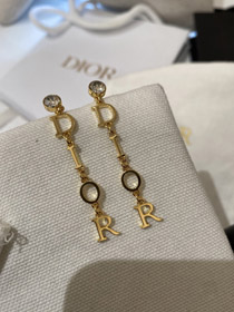 Dior diamond long letter earrings-3956